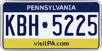 PA license plate KBH5225