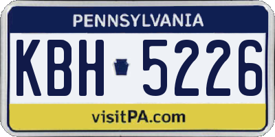 PA license plate KBH5226