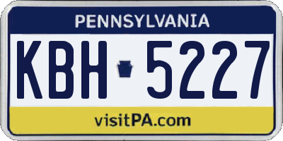 PA license plate KBH5227