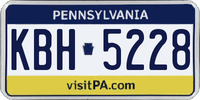 PA license plate KBH5228