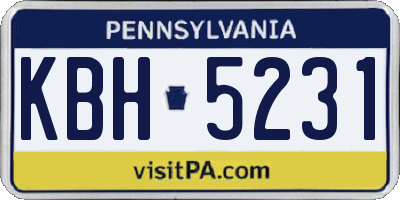 PA license plate KBH5231