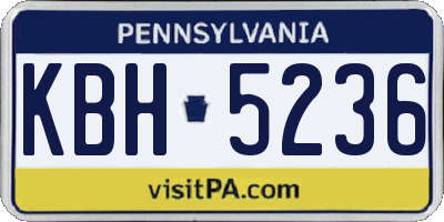 PA license plate KBH5236
