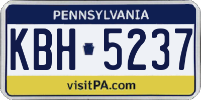 PA license plate KBH5237