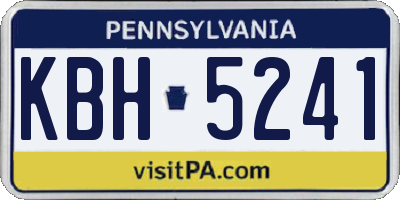 PA license plate KBH5241