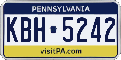 PA license plate KBH5242
