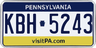 PA license plate KBH5243