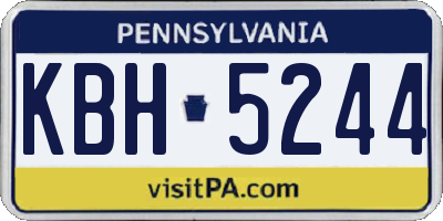 PA license plate KBH5244
