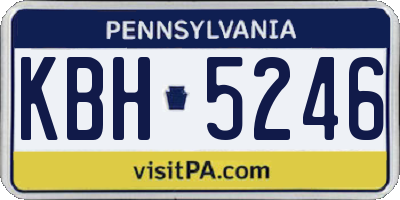 PA license plate KBH5246