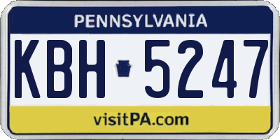 PA license plate KBH5247