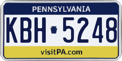 PA license plate KBH5248