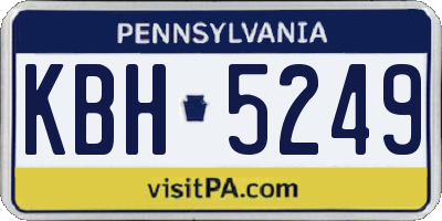 PA license plate KBH5249