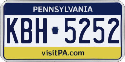 PA license plate KBH5252