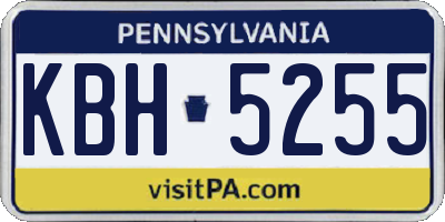 PA license plate KBH5255