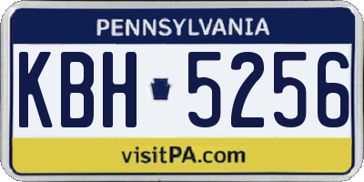 PA license plate KBH5256