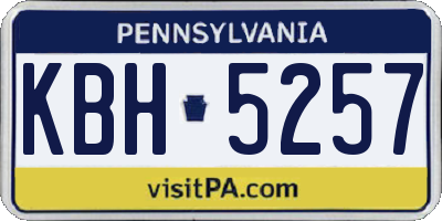 PA license plate KBH5257