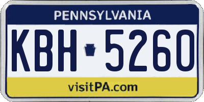PA license plate KBH5260