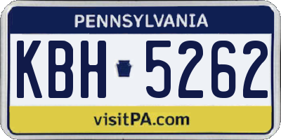 PA license plate KBH5262