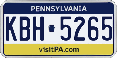 PA license plate KBH5265