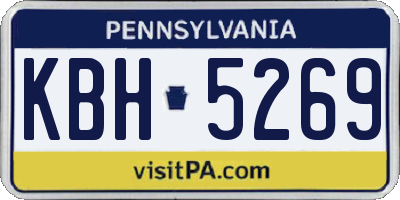 PA license plate KBH5269