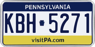PA license plate KBH5271