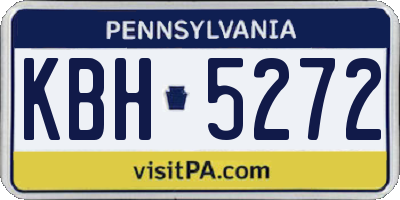 PA license plate KBH5272