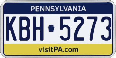 PA license plate KBH5273