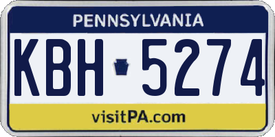 PA license plate KBH5274