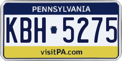PA license plate KBH5275