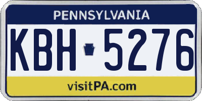 PA license plate KBH5276