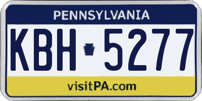 PA license plate KBH5277
