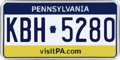 PA license plate KBH5280