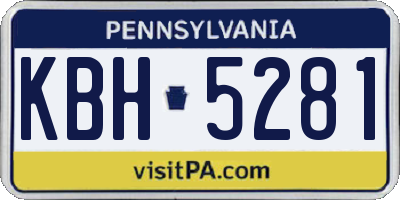 PA license plate KBH5281