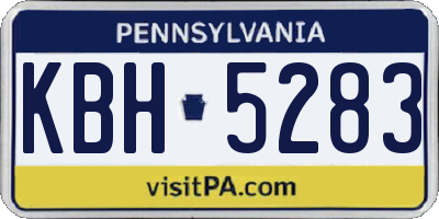 PA license plate KBH5283