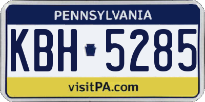 PA license plate KBH5285