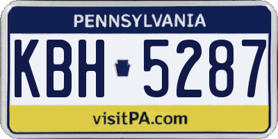 PA license plate KBH5287