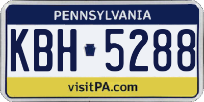 PA license plate KBH5288