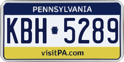 PA license plate KBH5289