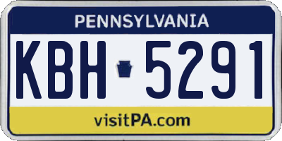 PA license plate KBH5291