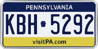 PA license plate KBH5292