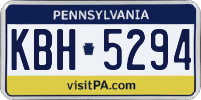 PA license plate KBH5294