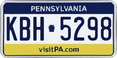 PA license plate KBH5298