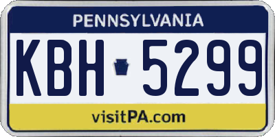 PA license plate KBH5299