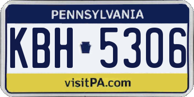 PA license plate KBH5306
