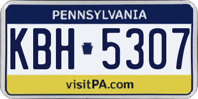 PA license plate KBH5307