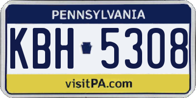 PA license plate KBH5308