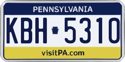 PA license plate KBH5310