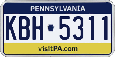 PA license plate KBH5311