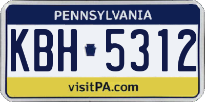PA license plate KBH5312