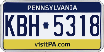 PA license plate KBH5318