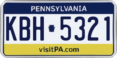 PA license plate KBH5321
